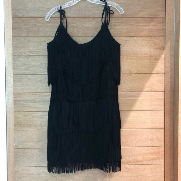 Revolve sunrise Fringe Mini Dress in Black - Picture 2 of 8